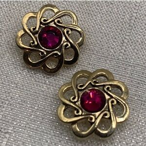 💗GOLD & FUSHIA - Matching Snap Button Charms - Ginger Snaps & Co. Set of 2